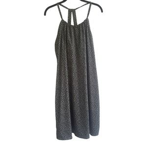 Eddie Bauer Harmony Dress Animal Leaf Print Athleisure Green Black - Size Large